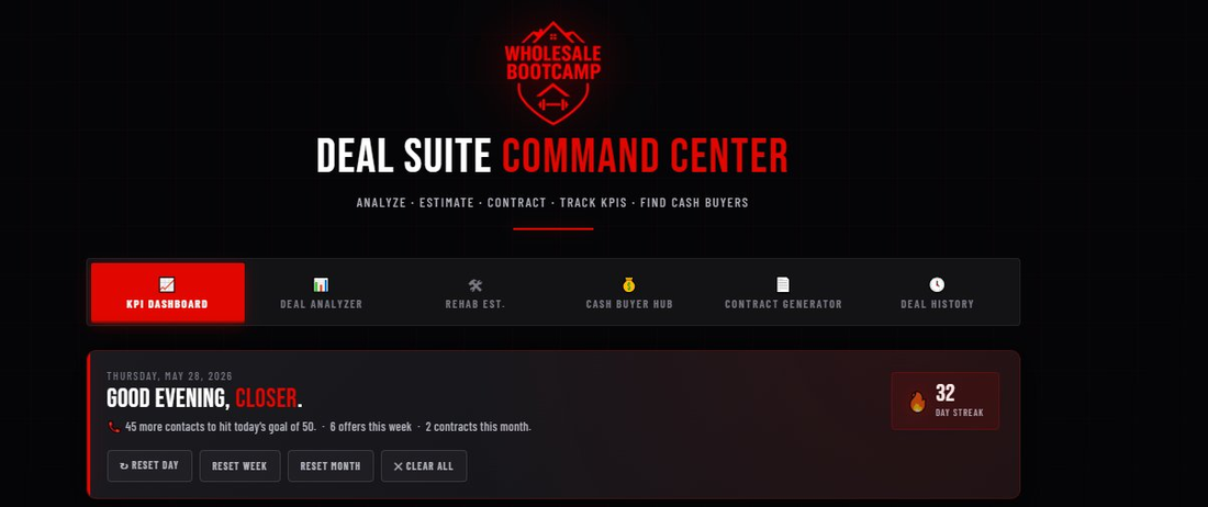 Deal Suite Command Center dashboard